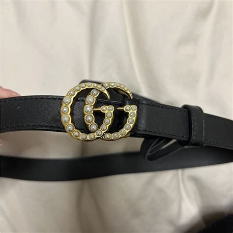 women's gucci pearl belt|gucci pearl belt poshmark.